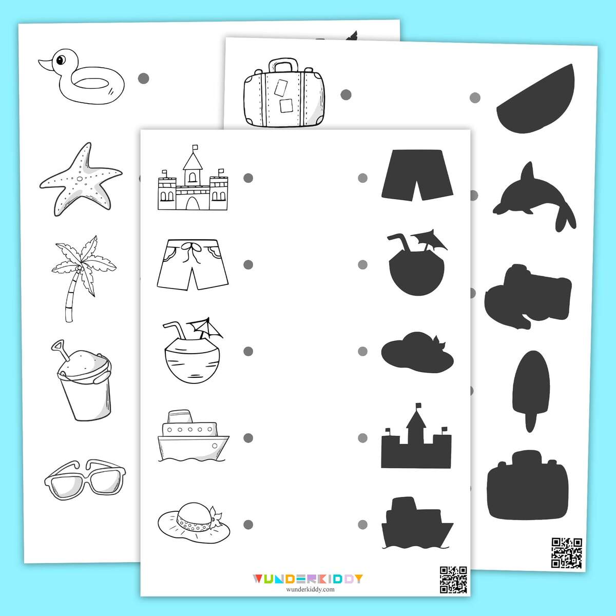 Find The Shadow Printable Summer Worksheets For Preschool