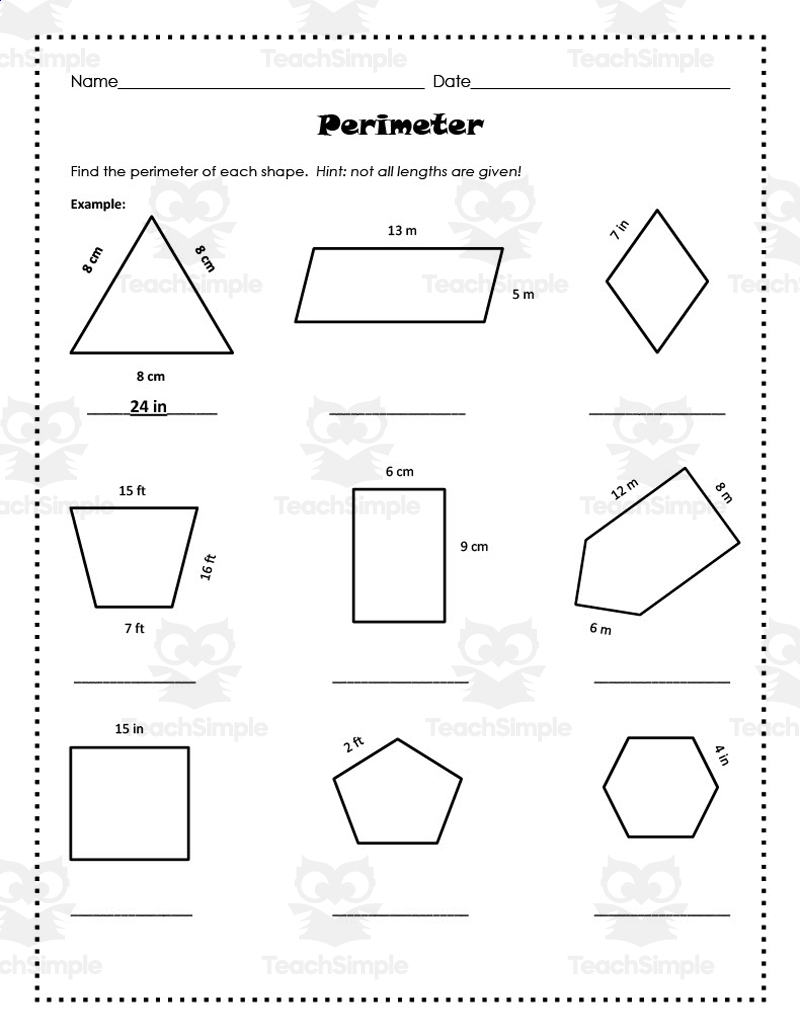 Area And Perimeter Of Composite Shapes K12 Math Worksheets