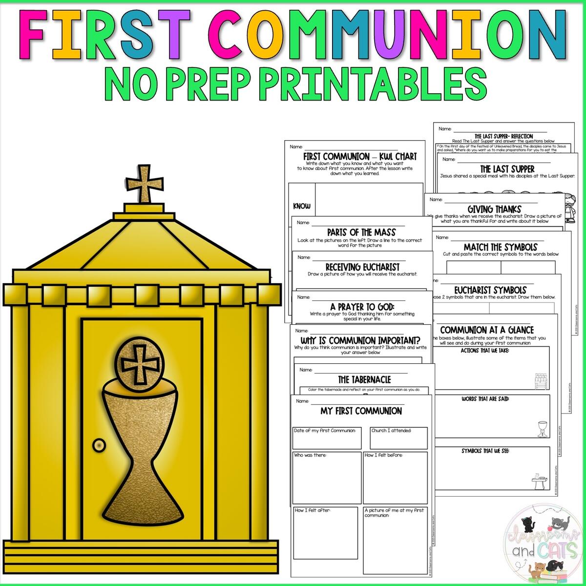 Sacrament Of The Eucharist Coloring Pages Download Pack TheCatholicKid