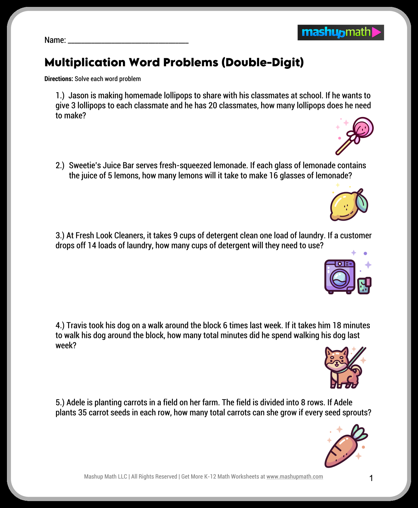 Free 5th Grade Math Worksheets Printable W Answers Mashup Math