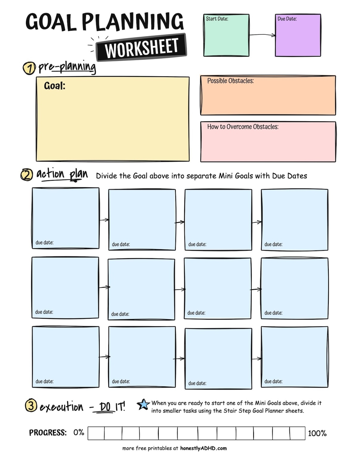 Free ADHD Goal Setting Worksheets Easily Break Down Tasks Honestly ADHD Free ADHD Goal Setting Worksheets Easily Break Down Tasks Honestly ADHD
