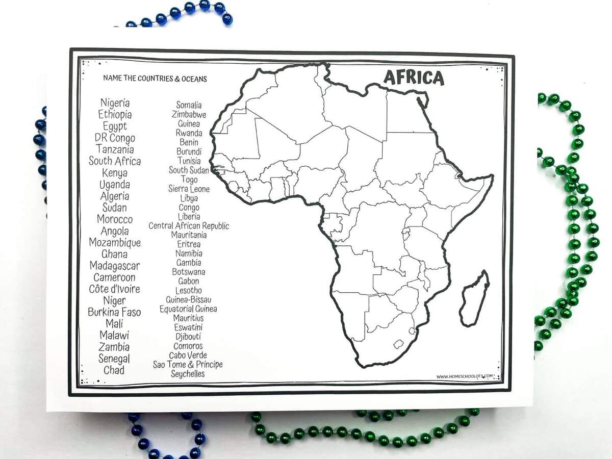 Free Africa Worksheets For Middle School Geography Printables