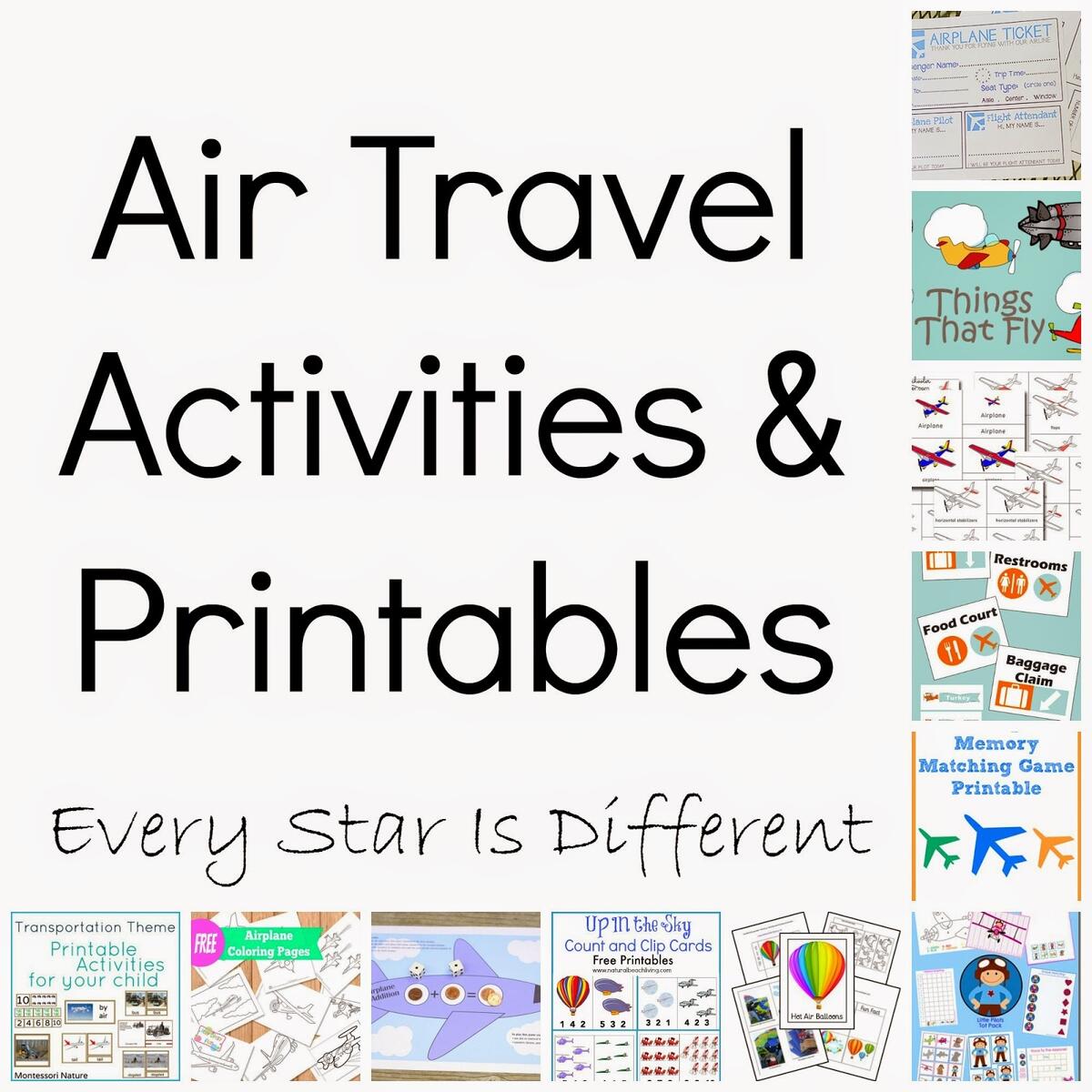 FREE Air Travel Activities Printables Every Star Is Different FREE Air Travel Activities Printables Every Star Is Different