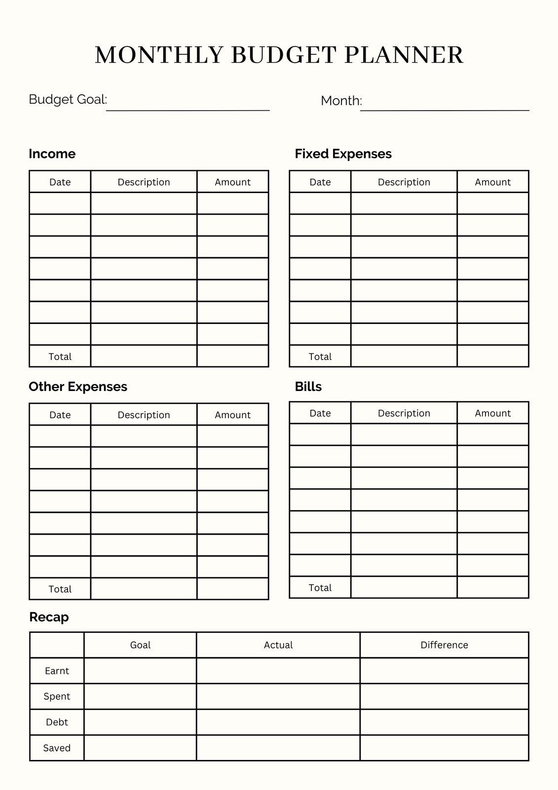 Free And Customizable Budget Templates Canva Monthly Budget Planner Printable Simple Budget Worksheet Personal Budget Template Instant Download Etsy