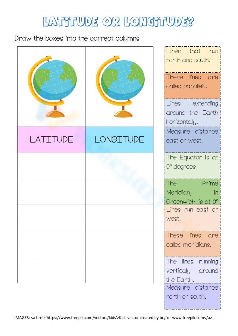 Free Collection Of Latitude And Longitude Worksheets Worksheets Library