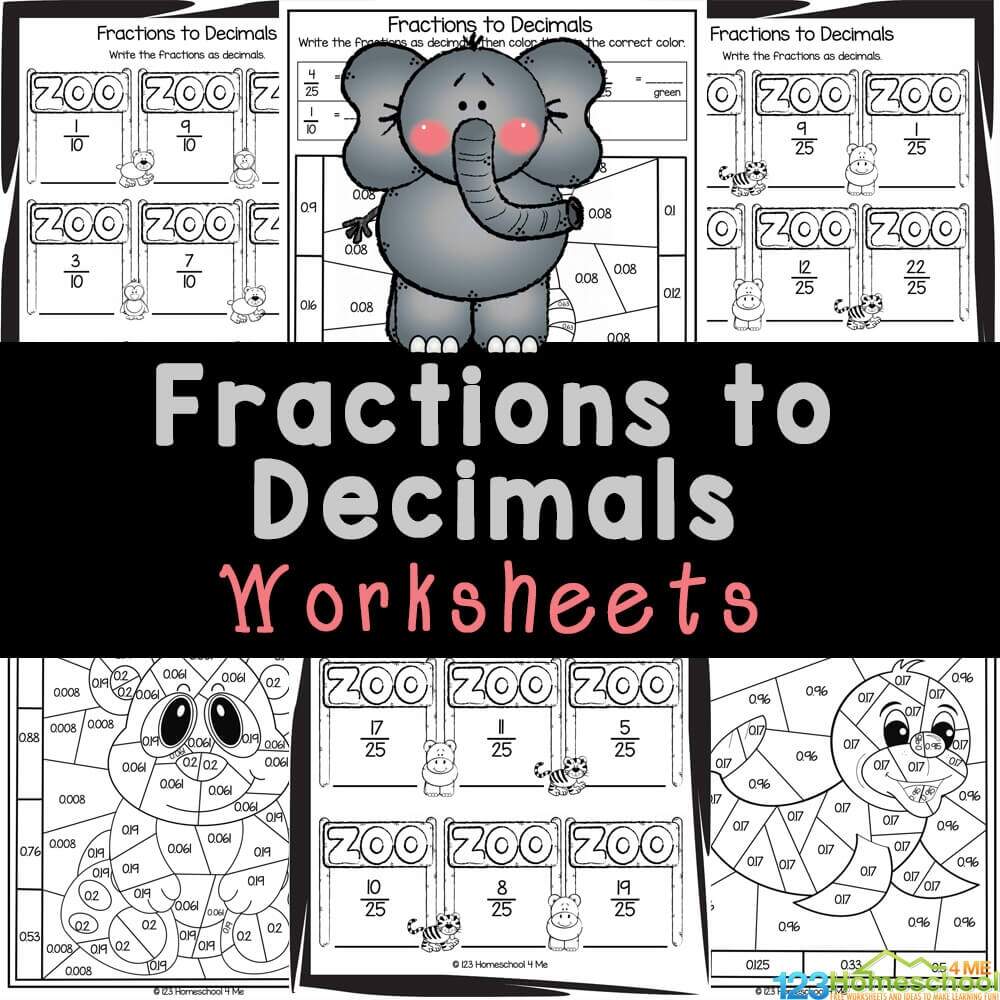 FREE Converting Fractions To Decimals Worksheets FREE Converting Fractions To Decimals Worksheets