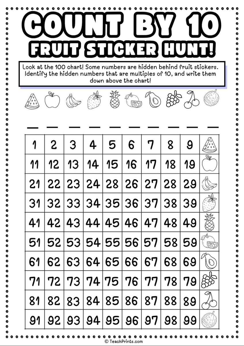 Free Count By 10s Worksheets Teach Prints