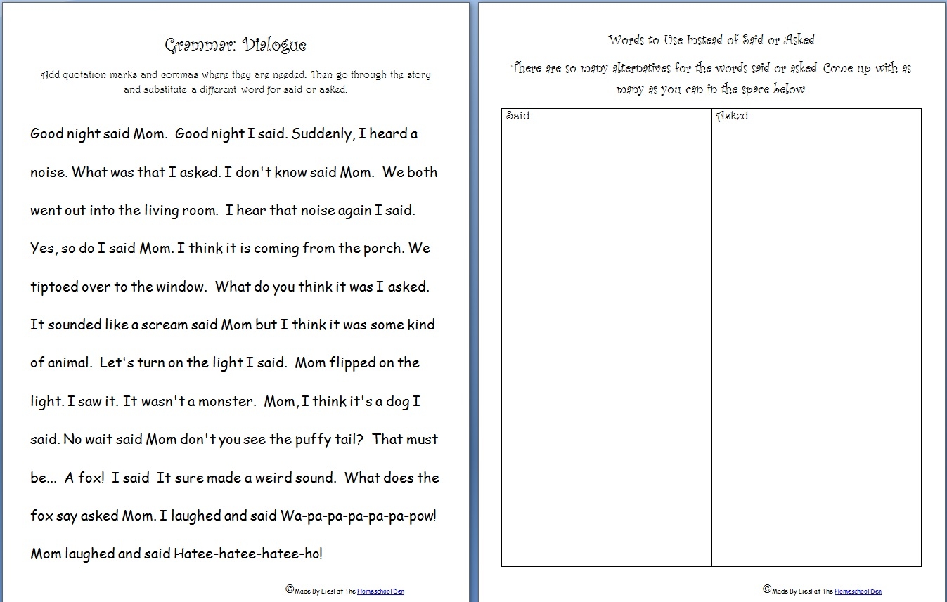Printable Quotation Marks Grammar Activity Worksheets Teaching Resources