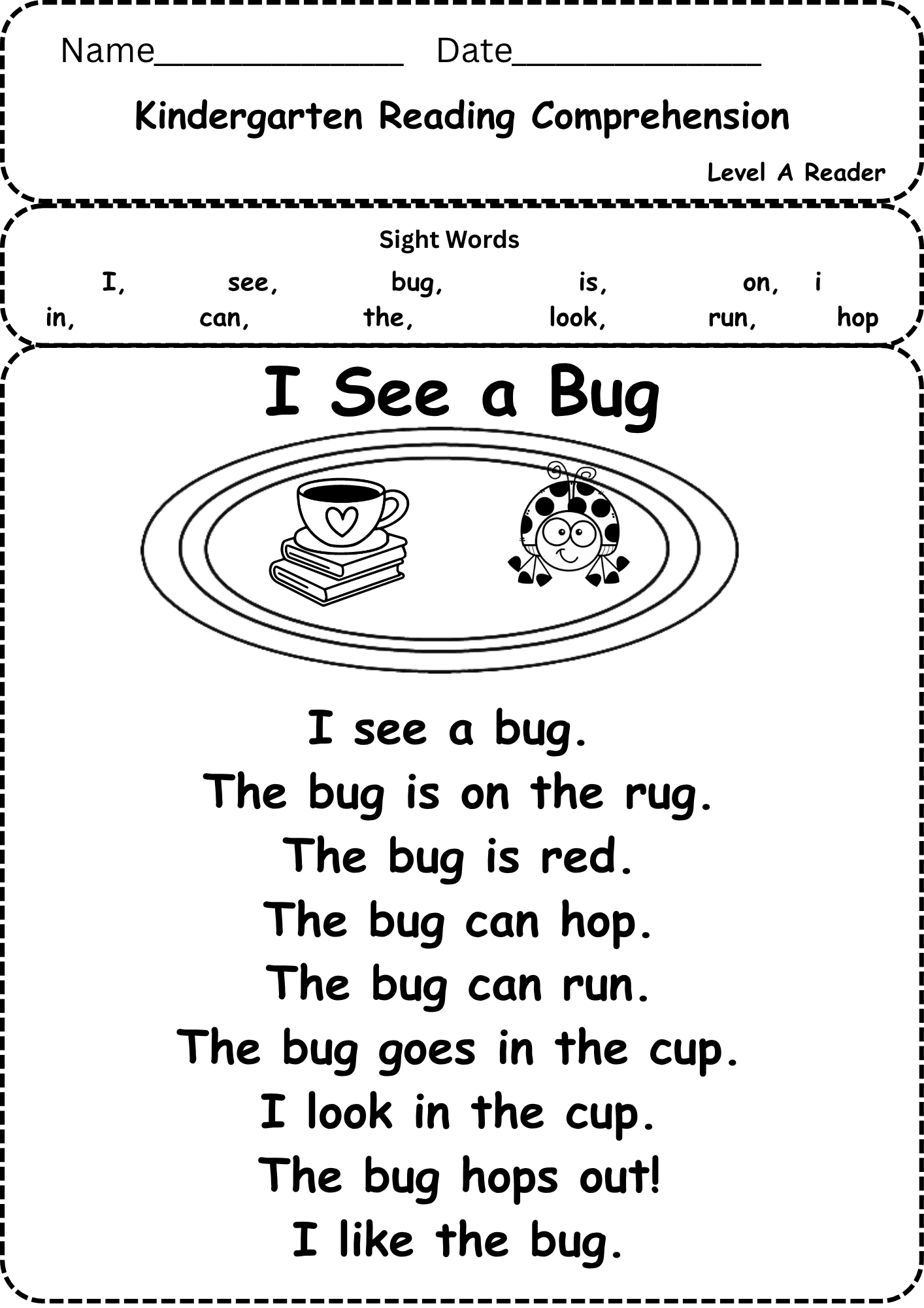 Kindergarten Reading Comprehension Worksheets Superstar Worksheets