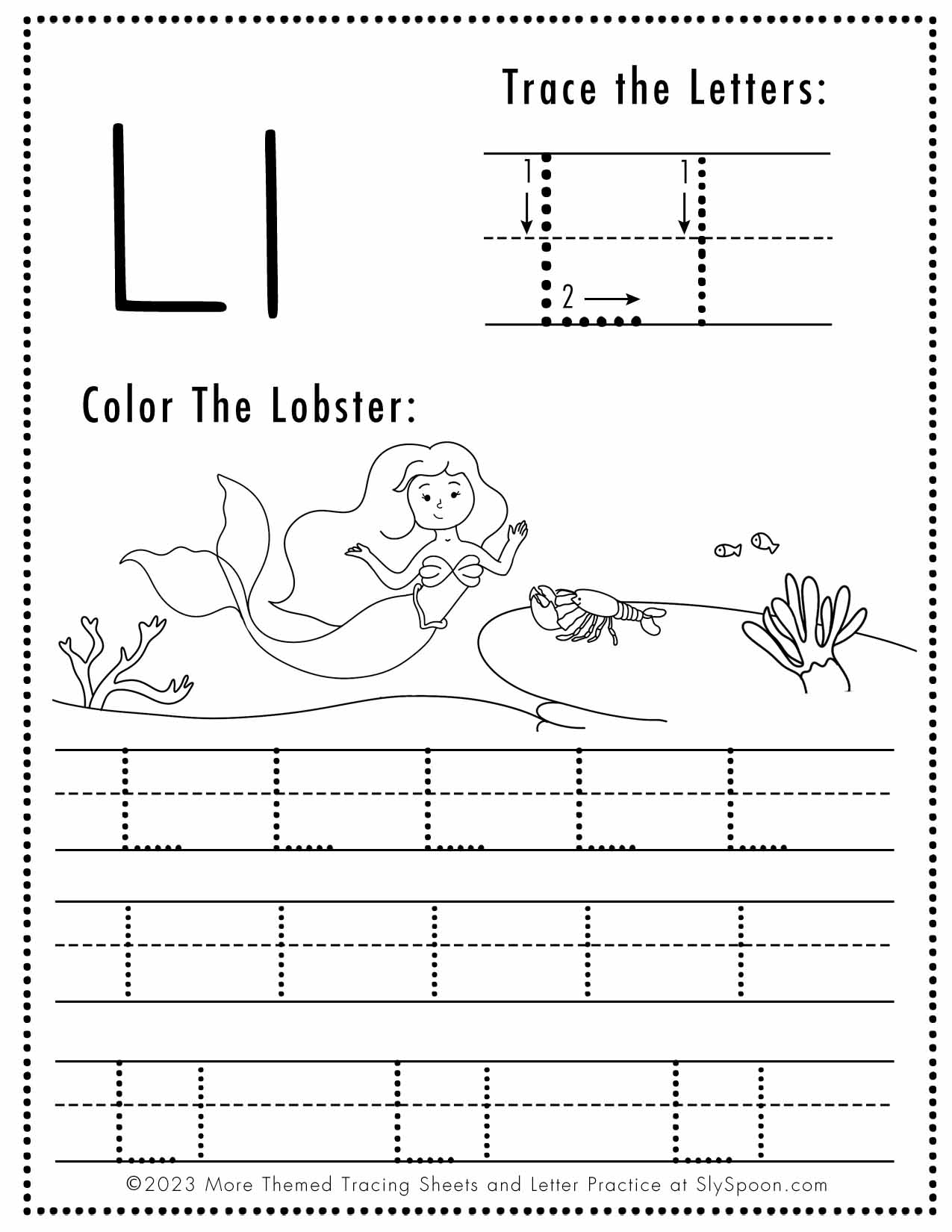 Free Letter L Tracing Worksheet Printable Mermaid Themed Sly Spoon Preschool Colorful Letter L Uppercase And Lowercase Tracing Alphabets Start With Vegetables And Fruits Daily Writing Practice Worksheet Printable A4 Stock Vector Image Art Alamy