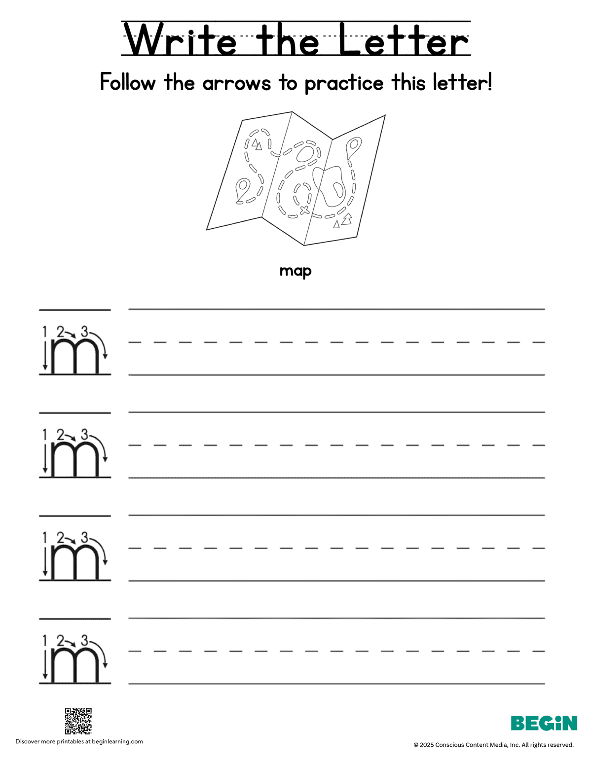 Free Letter M Printing Writing Worksheets Begin Learning