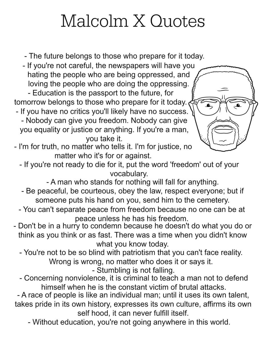 Free Malcolm X Worksheet Download Free Malcolm X Worksheet Png Images Free Worksheets On Clipart Library