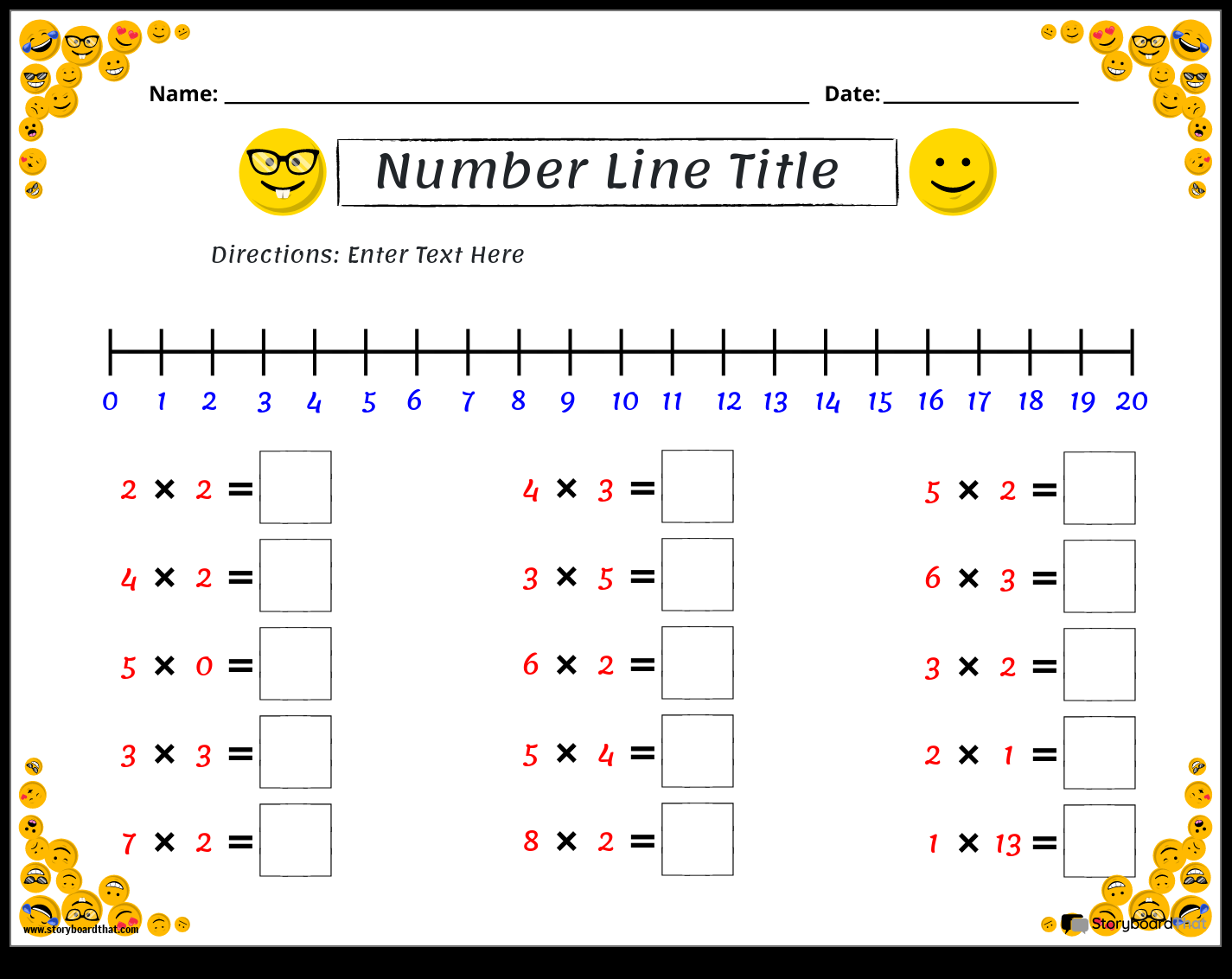 Free Math Number Line Worksheets Storyboard That Free Math Number Line Worksheets Storyboard That