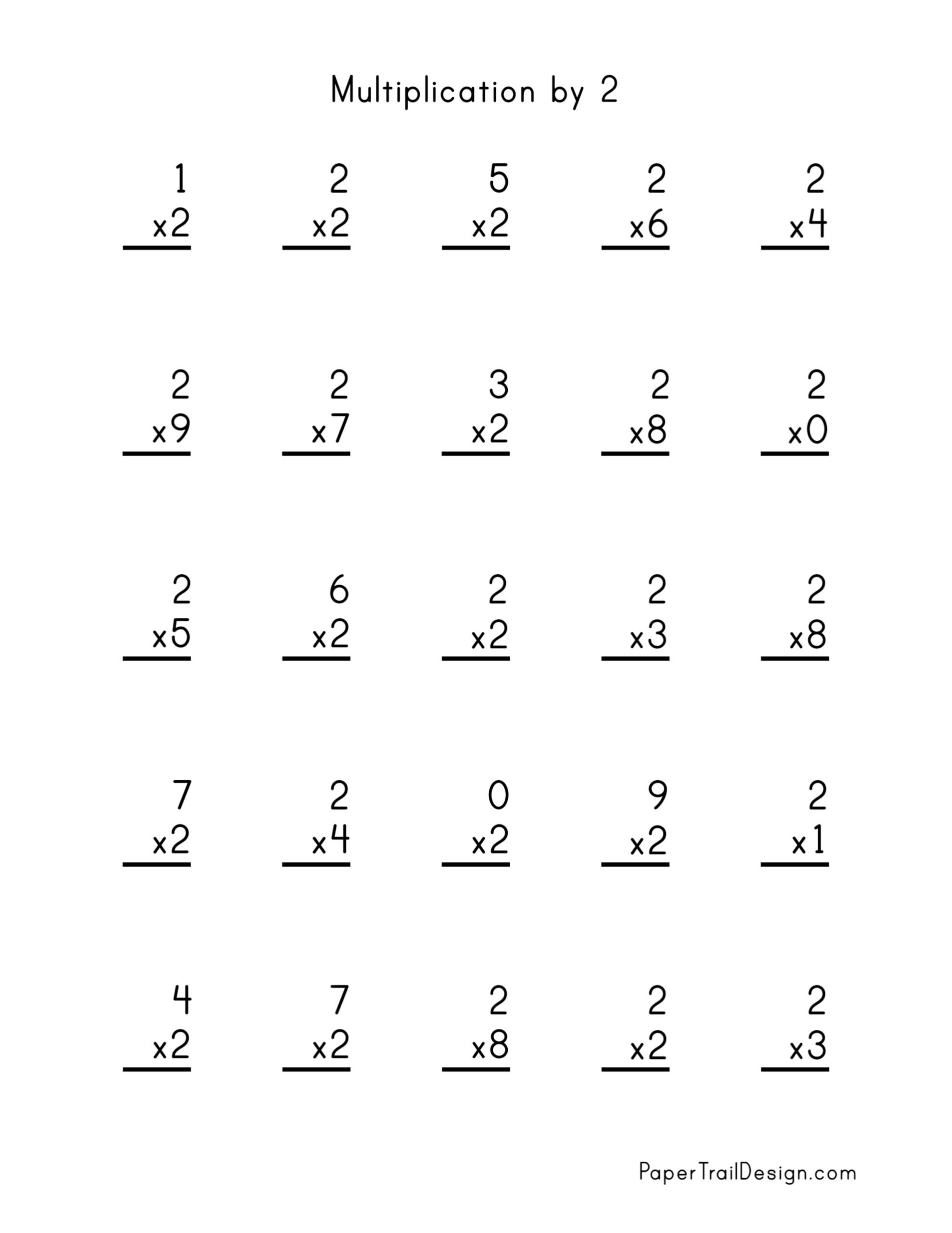 Free Multiplication Worksheets 1 12 Paper Trail Design Multiplying With 2 Digit Numbers Printable Multiplication Worksheets