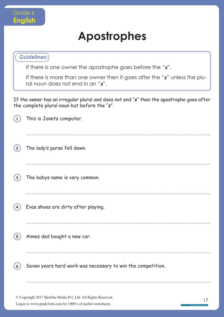 Free Possessive Nouns Worksheet 6th Grade Download Free Possessive Nouns Worksheet 6th Grade Png Images Free Worksheets On Clipart Library