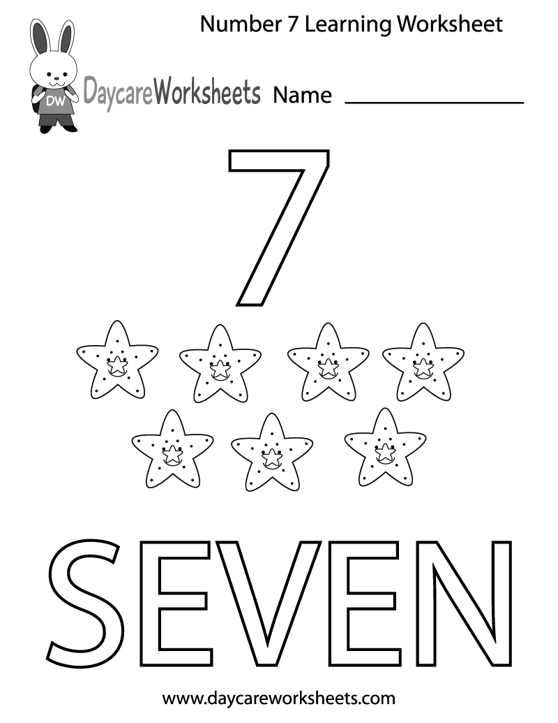FREE Printable Number 7 Worksheets For Preschool