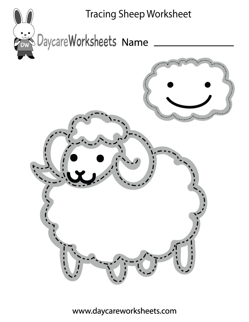 Printable Trace And Color Early Childhood Pre Writing Worksheet