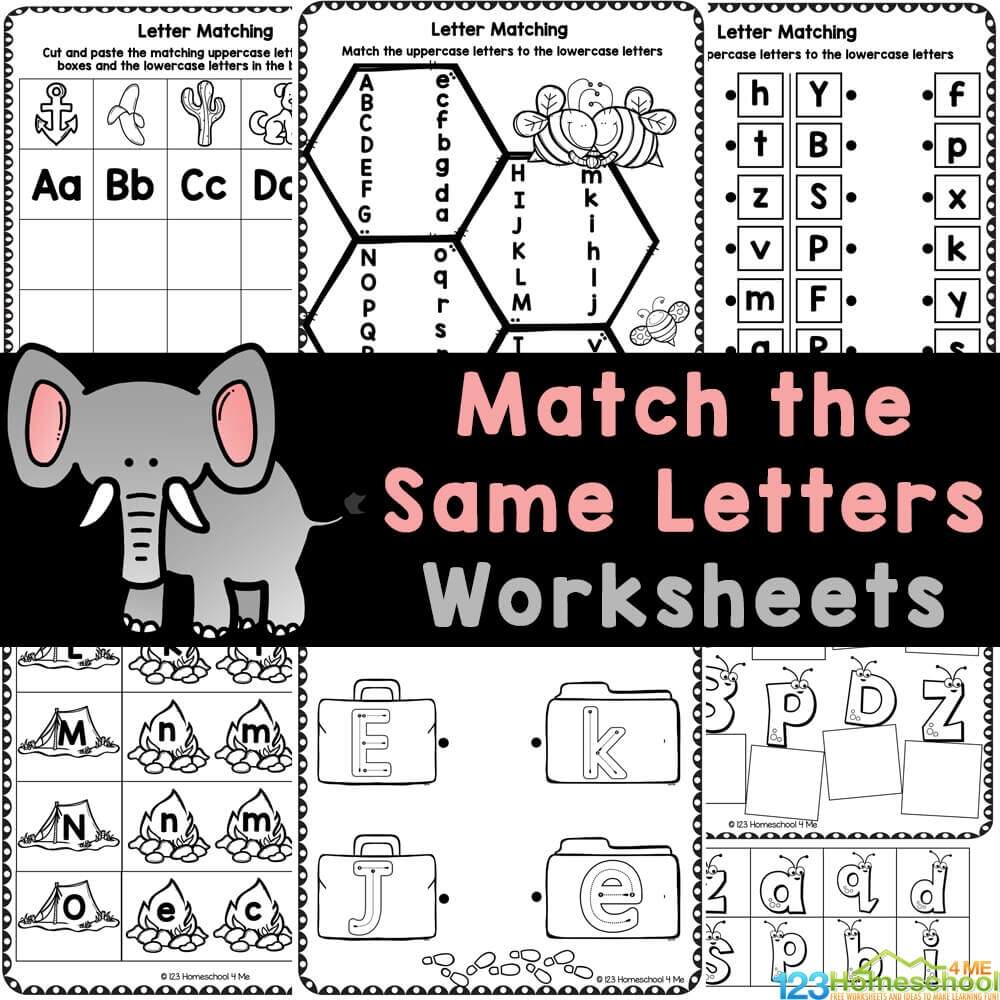 FREE Printable ABC Letter Matching Match The Same Letters Worksheets Letter T Tracing Worksheets Superstar Worksheets