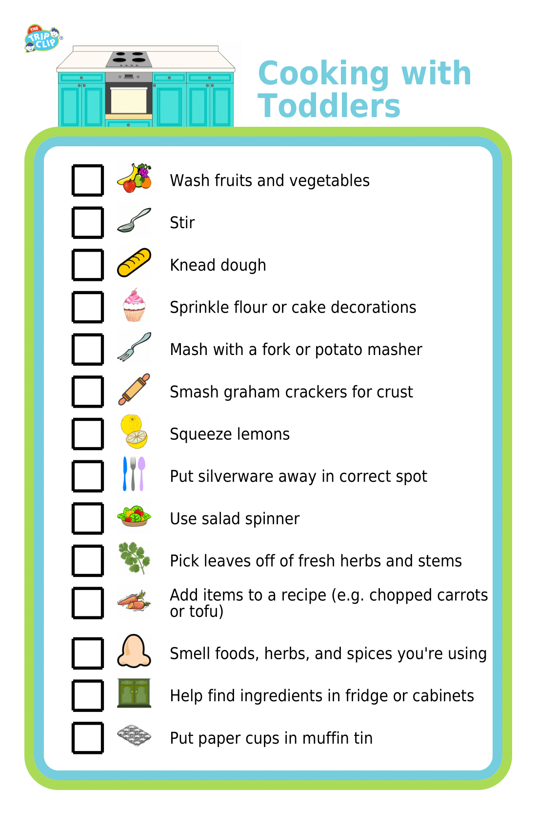 Free Printable Cooking With Toddlers
