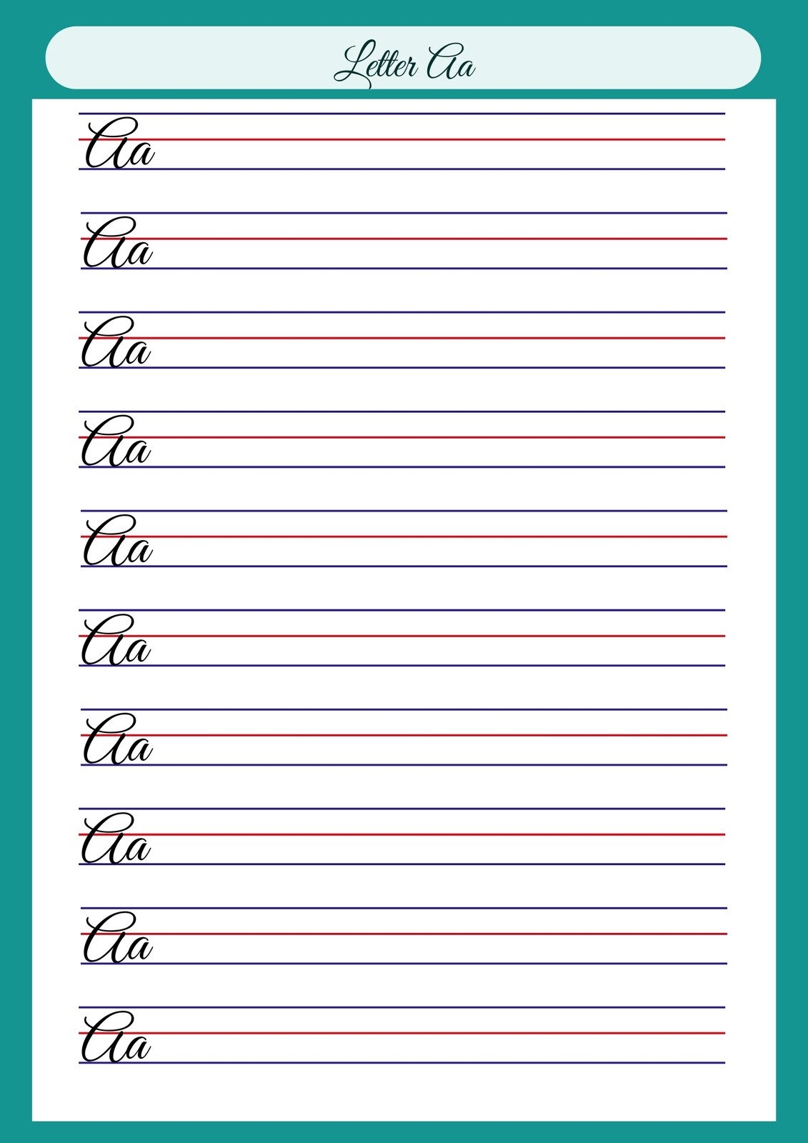 Free Custom Printable Handwriting Worksheet Templates Canva