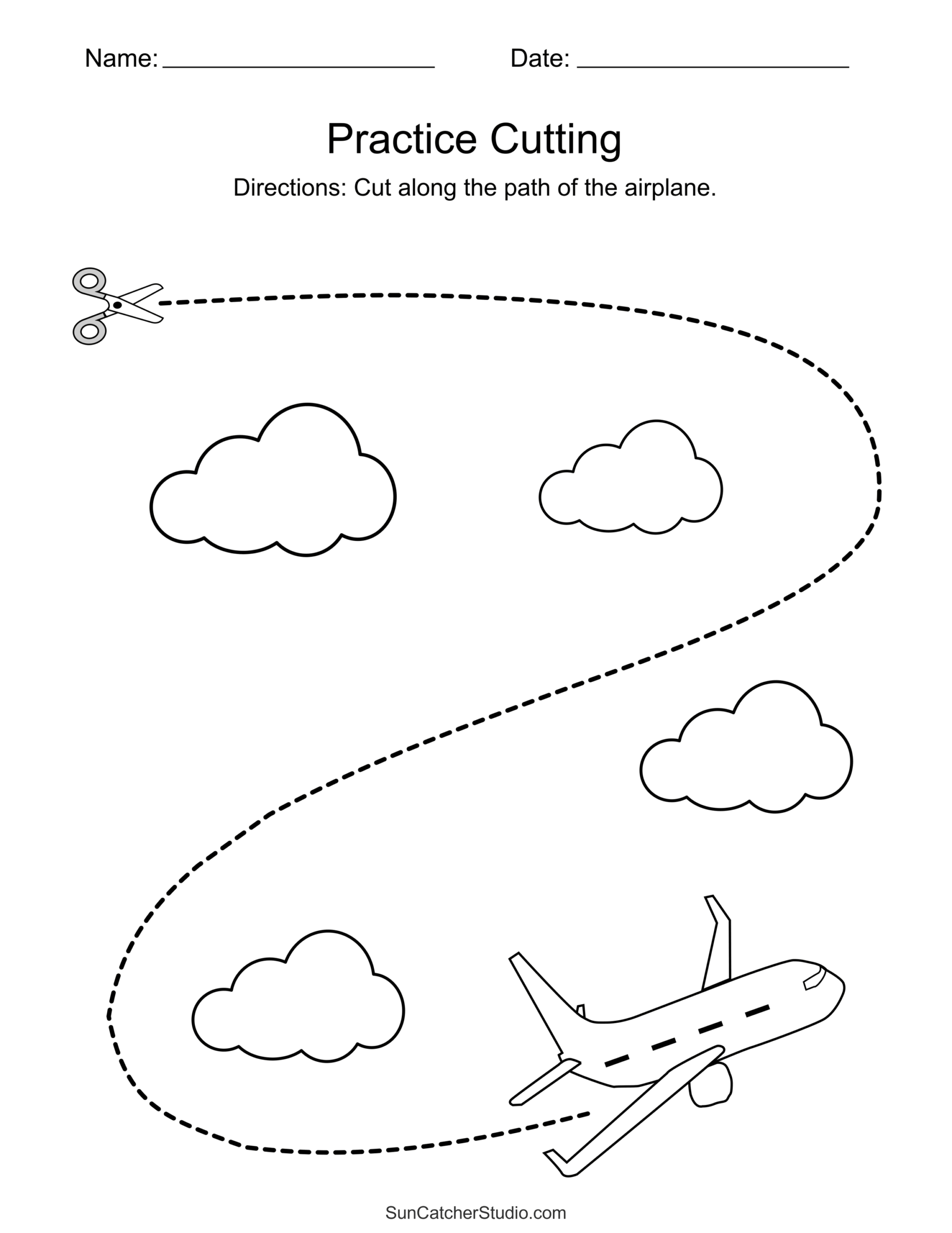 Free Tracing Cutting Worksheets The Craft At Home Family