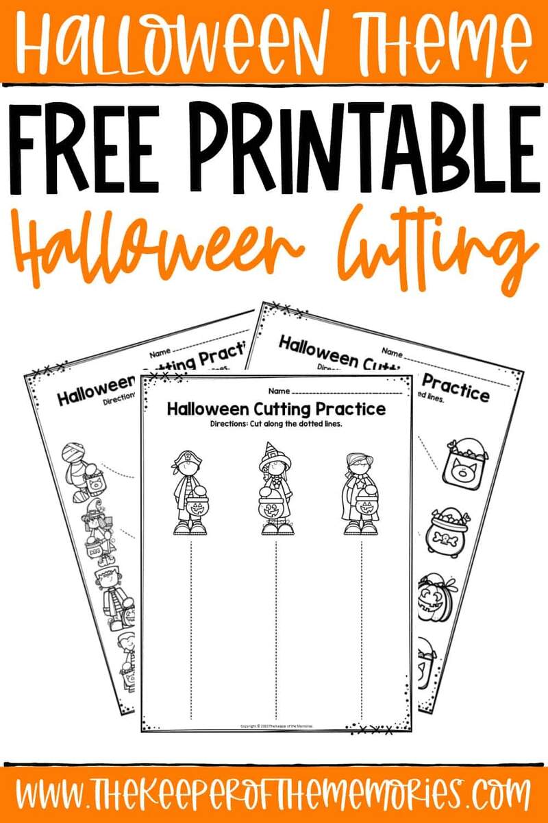 Free Printable Halloween Cutting Worksheets The Keeper Of The Memories