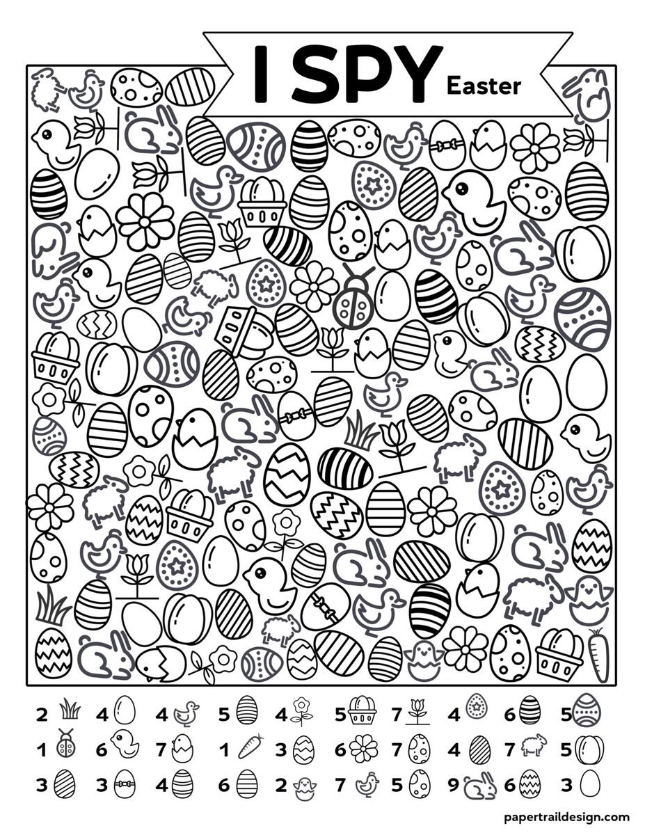 Free Printable I Spy Easter Activity Paper Trail Design