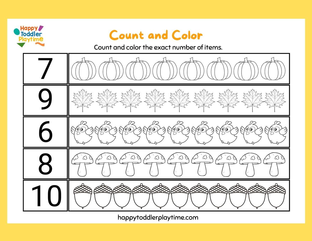 Free Printable Kindergarten Counting Worksheets Happy Toddler Playtime Counting Worksheets K12MathWorksheets