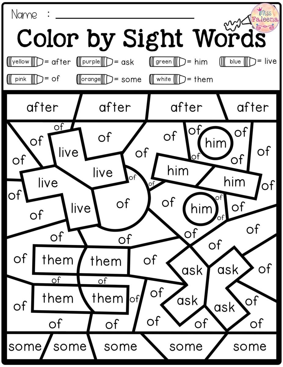 Free Printable Kindergarten Sight Words Worksheets Deborahusrolara1971 S Ownd