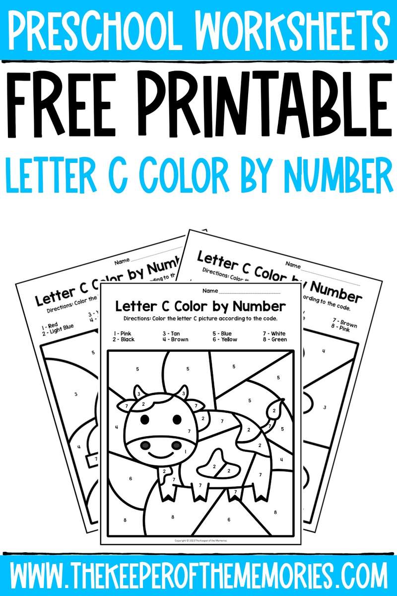 Free Printable Letter C Color By Number Worksheets The Keeper Of The Memories