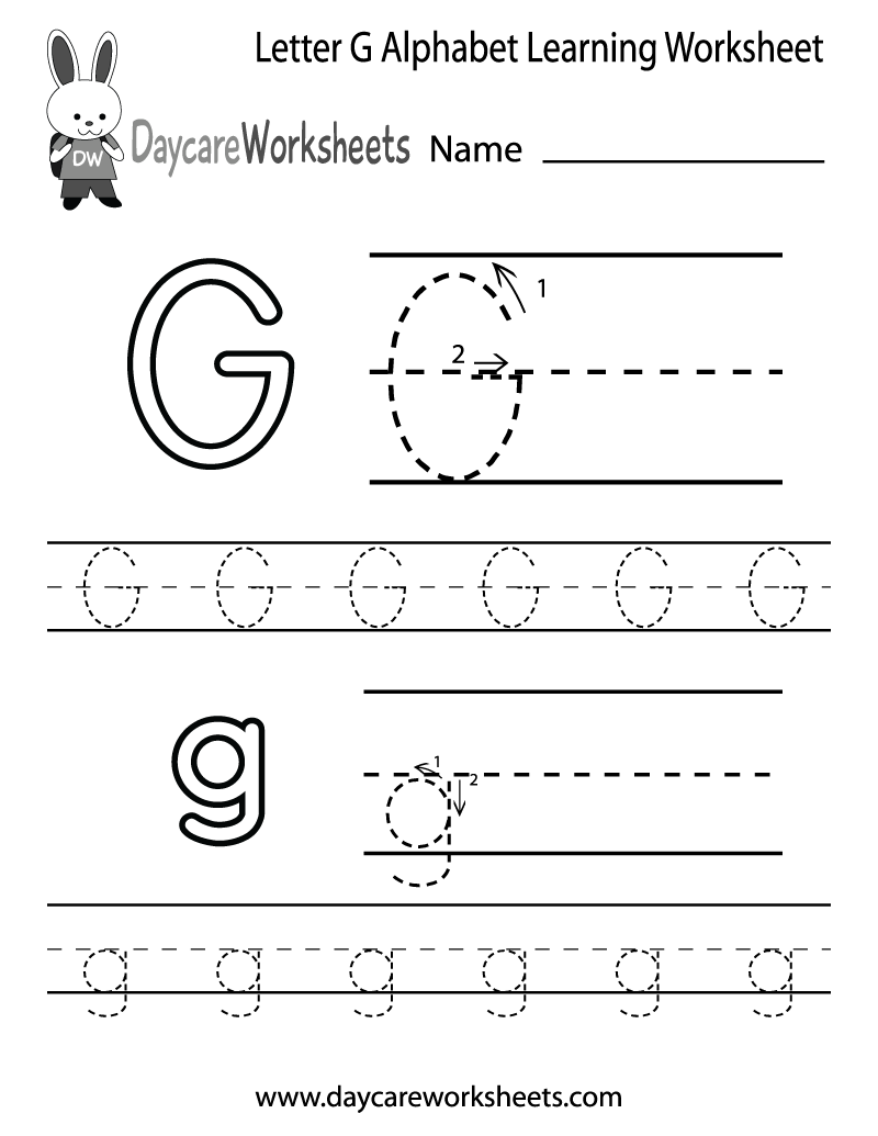 Free Printable Letter G Alphabet Learning Worksheet For Preschool Free Printable Letter G Alphabet Learning Worksheet For Preschool