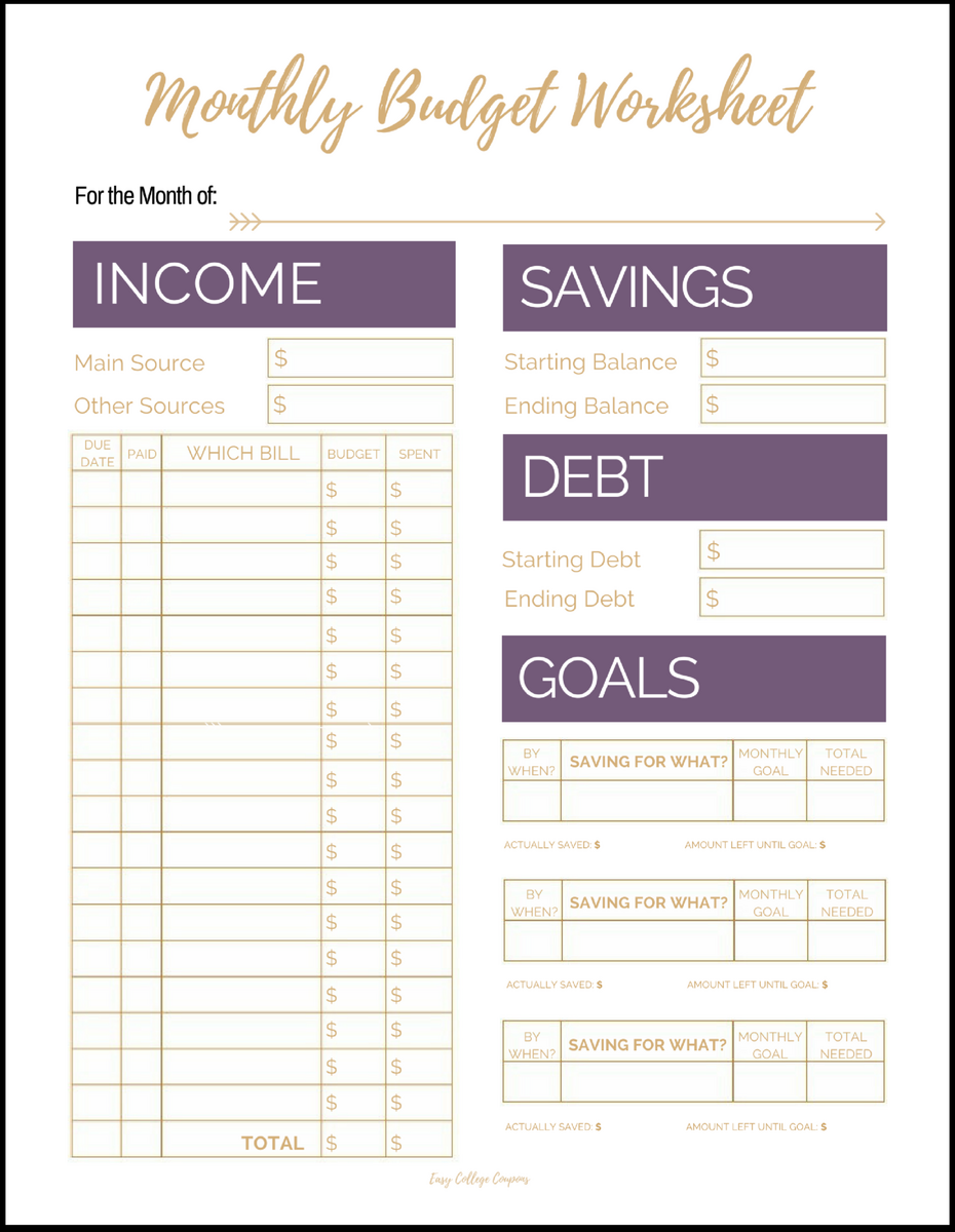 Free Printable Monthly Budget Template Free Printable Bill Planner Printable Party Favors