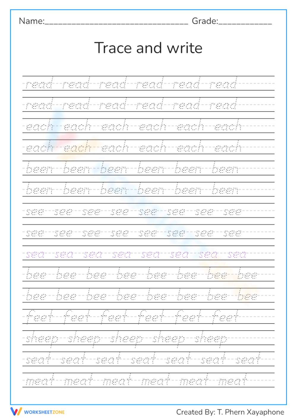 Free Printable Cursive Writing Worksheet Templates Canva