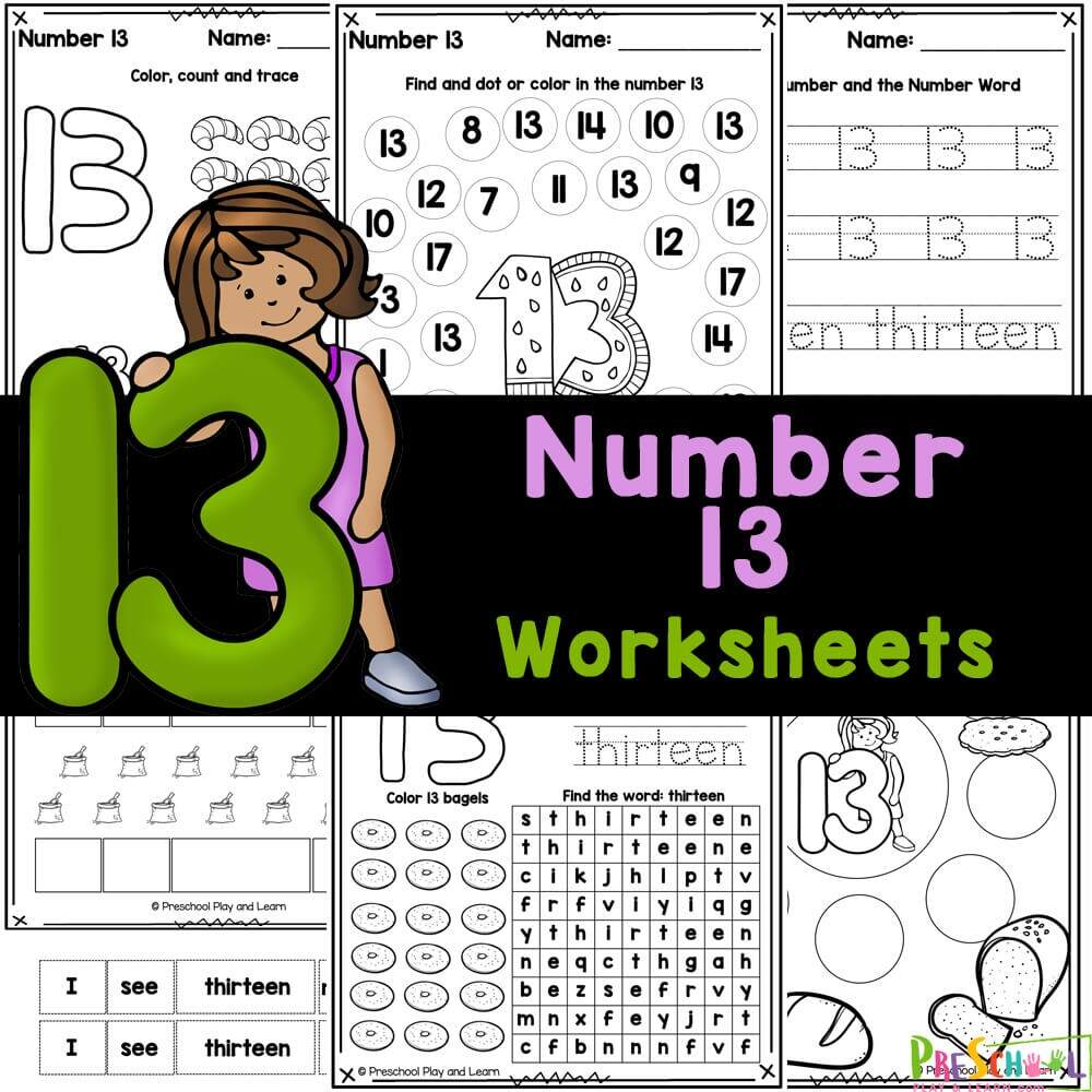 FREE Printable Number 13 Worksheets For Preschool FREE Printable Number 13 Worksheets For Preschool