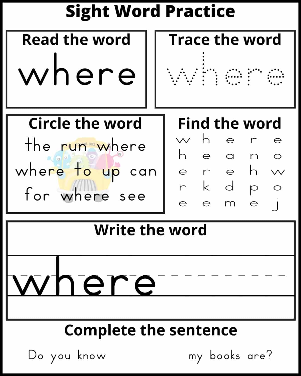 Free Printable Pre K Sight Word Practice Sheets Frugal Mom Eh FREE Printable Back To School Pre K Worksheets