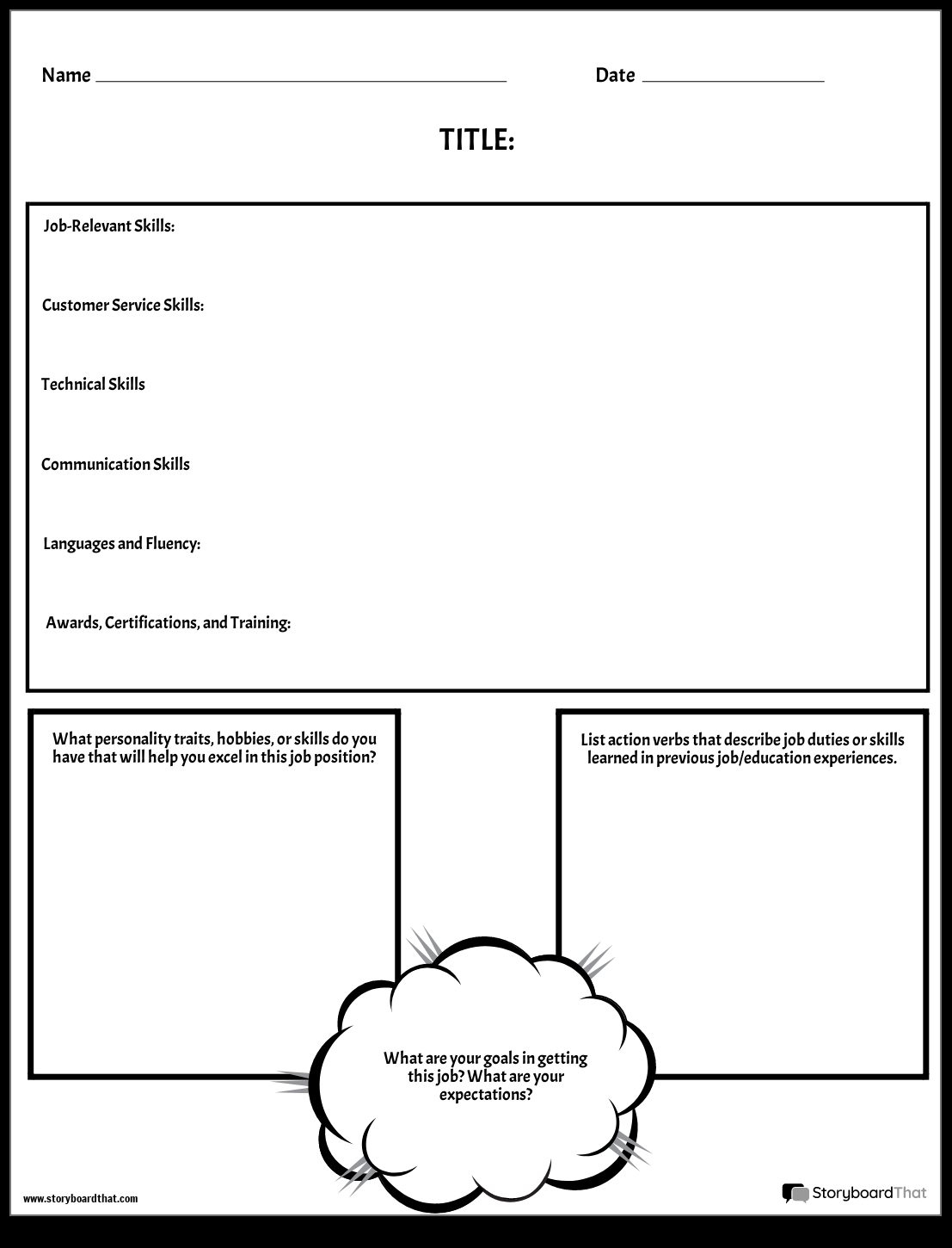 Free Printable Resume Worksheet Templates Worksheets Library