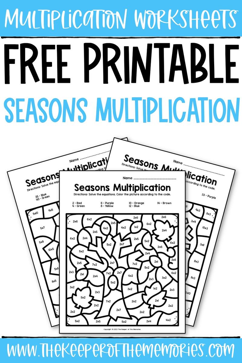 Free Printable Seasons Color By Number Multiplication Worksheets The Keeper Of The Memories Free Printable Seasons Color By Number Multiplication Worksheets The Keeper Of The Memories
