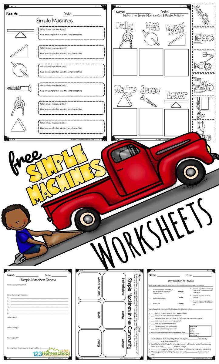 FREE Printable Simple Machines Worksheet Pack For Kids FREE Printable Simple Machines Worksheet Pack For Kids