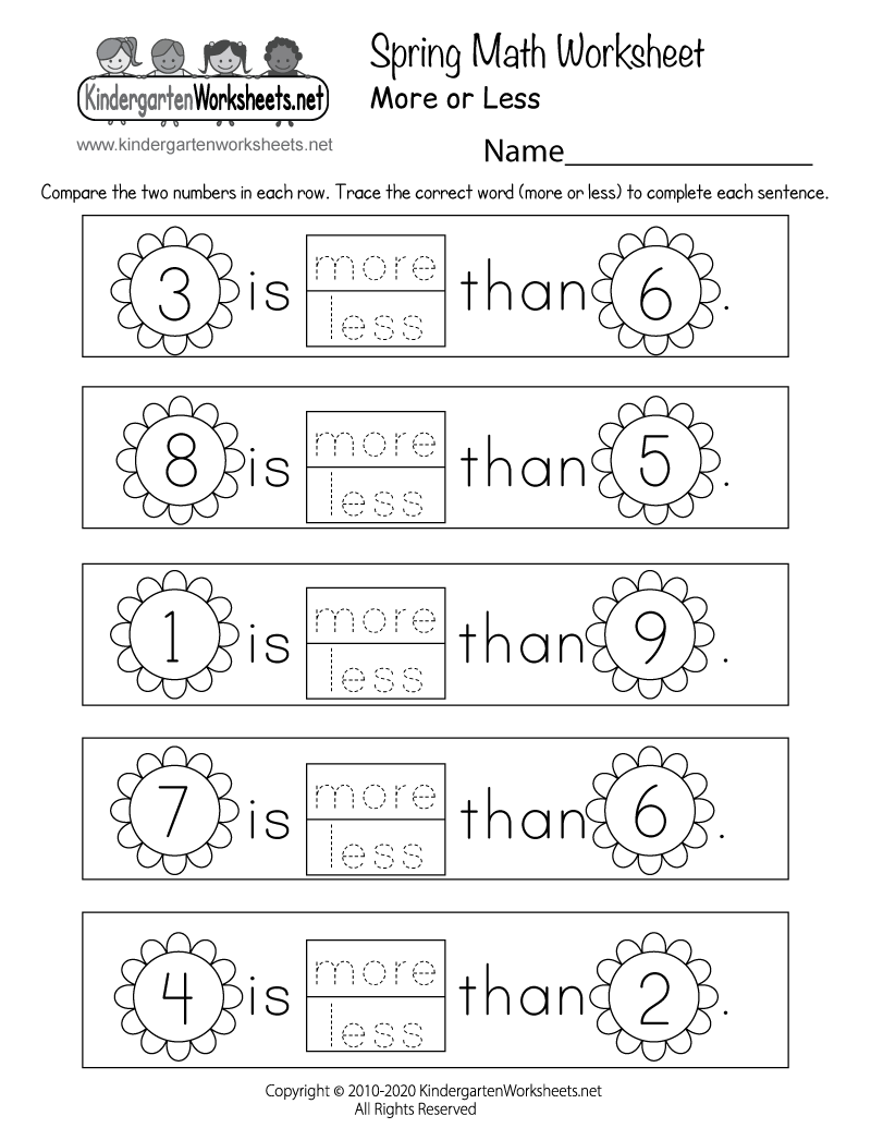 Preschool Math Worksheets Free Printable PDF For Kids