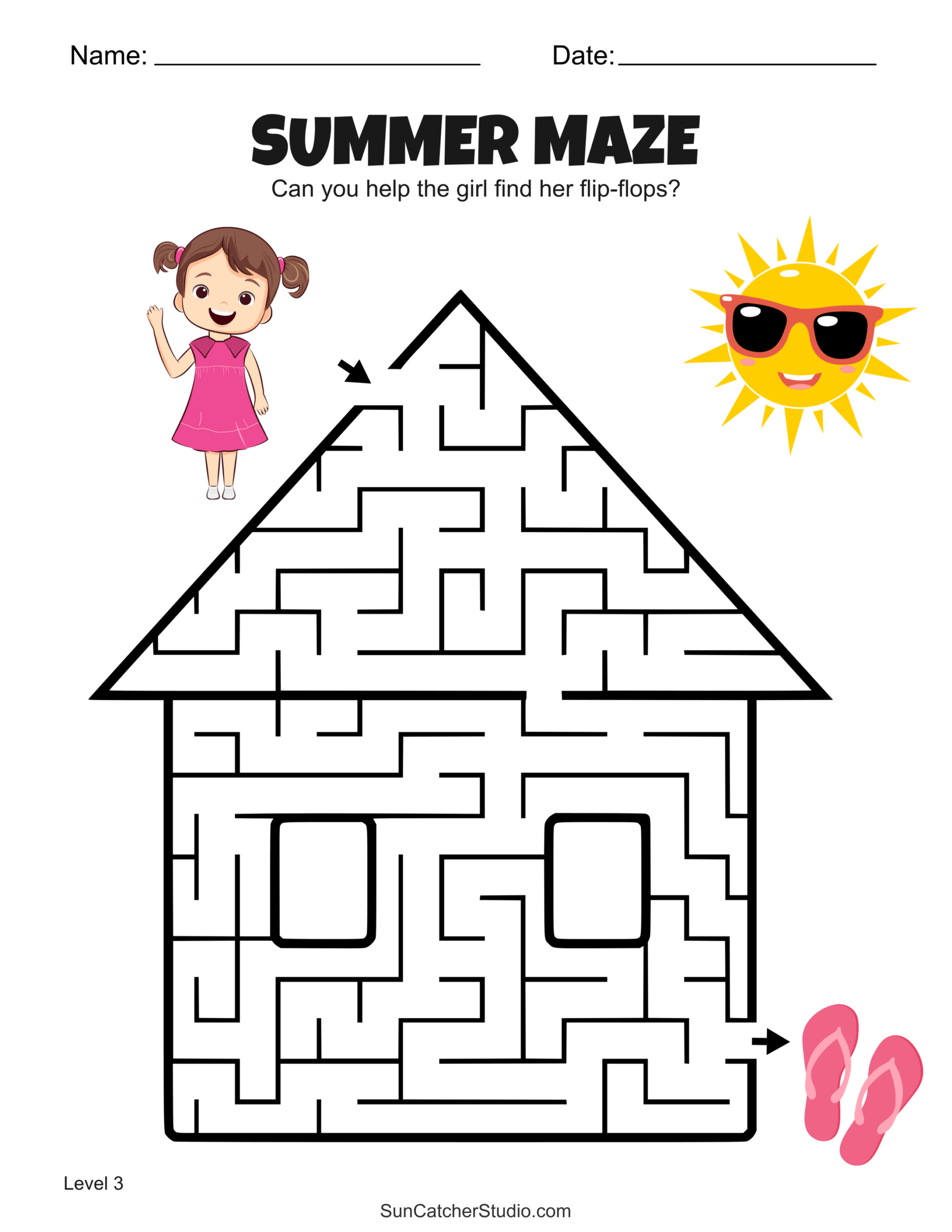 Free Printable Summer Maze Worksheets And Puzzles Free Printables Lettering SVG Files Tools Apps