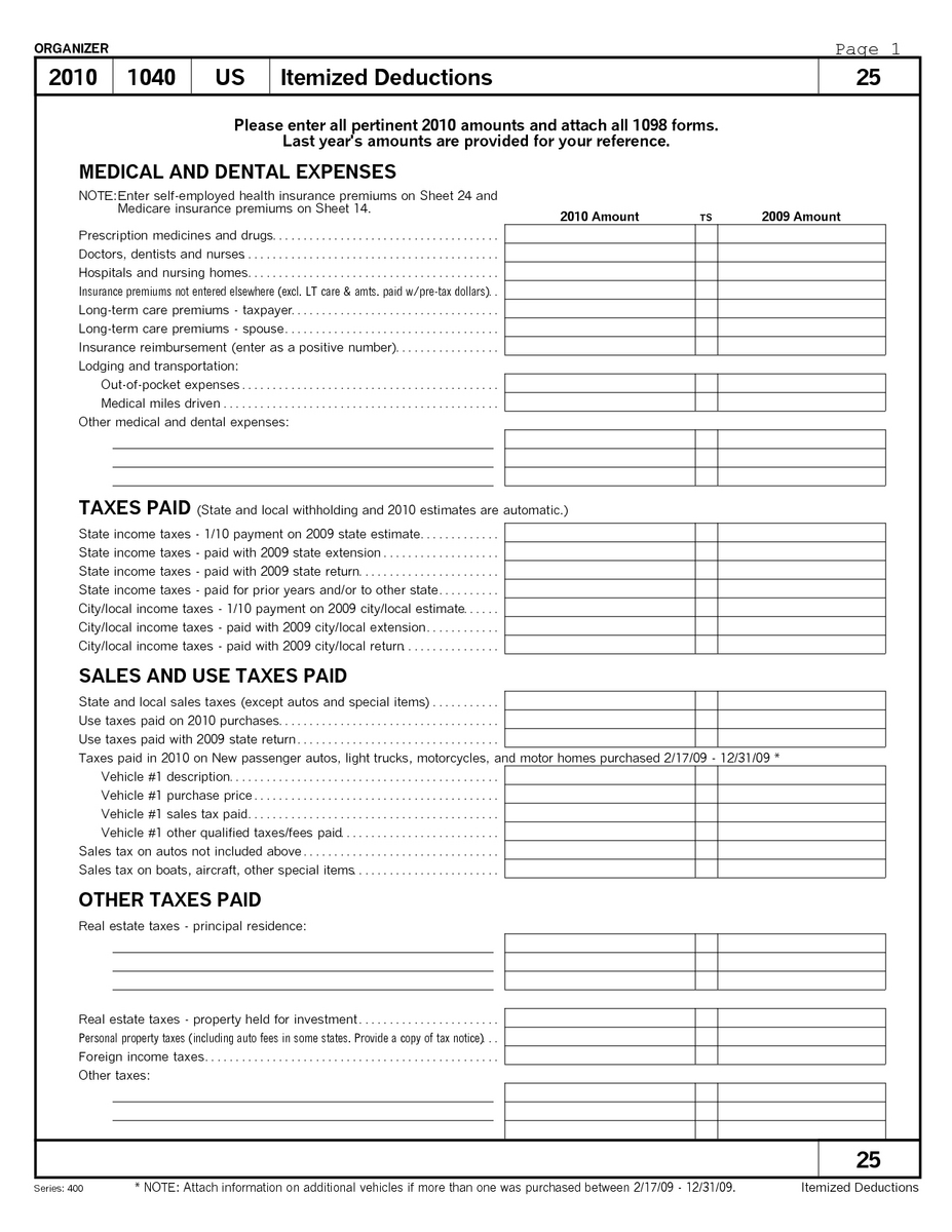 Free Printable Tax Deduction Worksheet Printable Party Favors