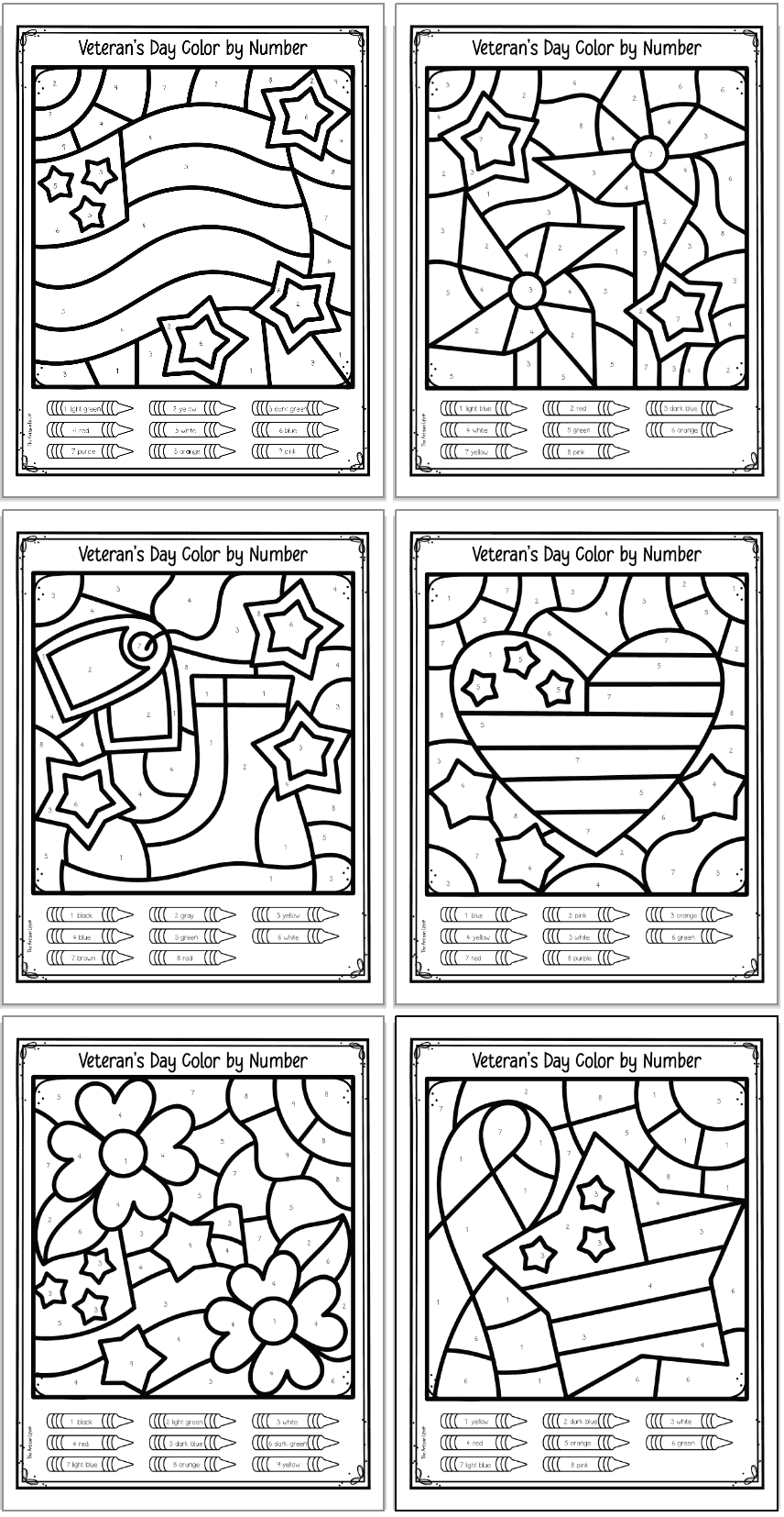 Free Printable Veteran S Day Color By Number Worksheets The Artisan Life