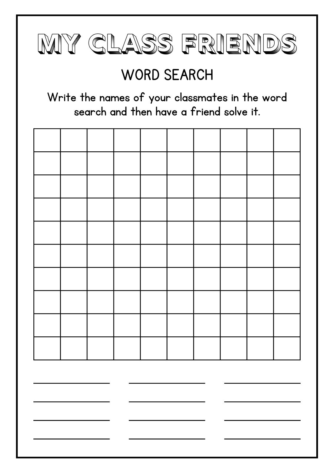 Free Printable Word Search Worksheet Templates Canva