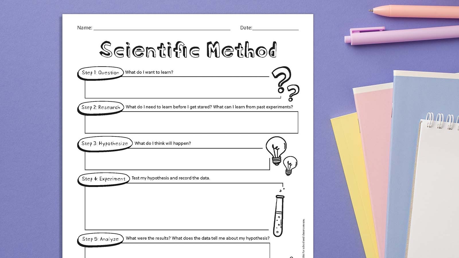Free Scientific Method Worksheet Printable Printable Scientific Method Worksheets Nature Inspired Learning