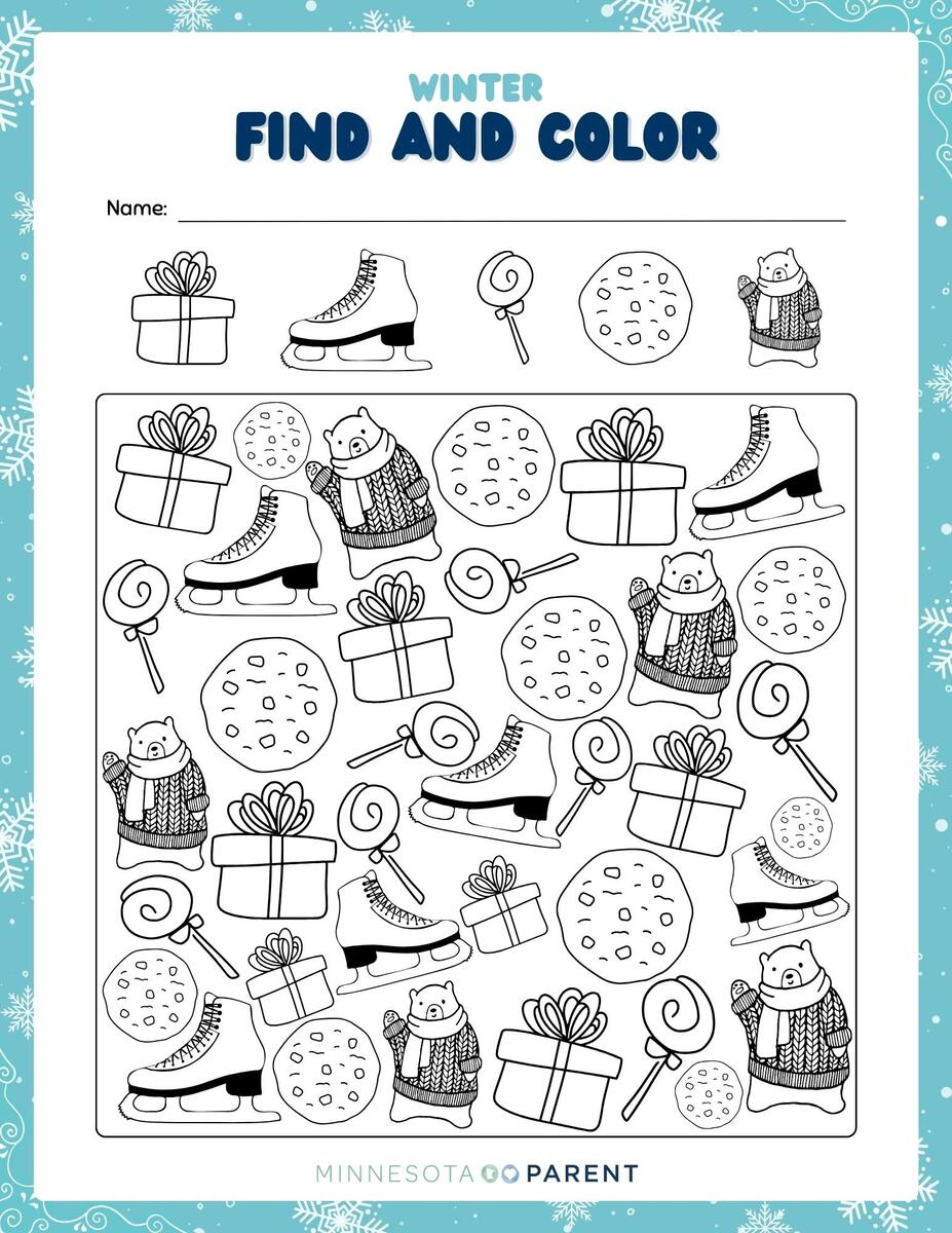 Free Winter Printables And Activity Pages For Kids Minnesota Parent