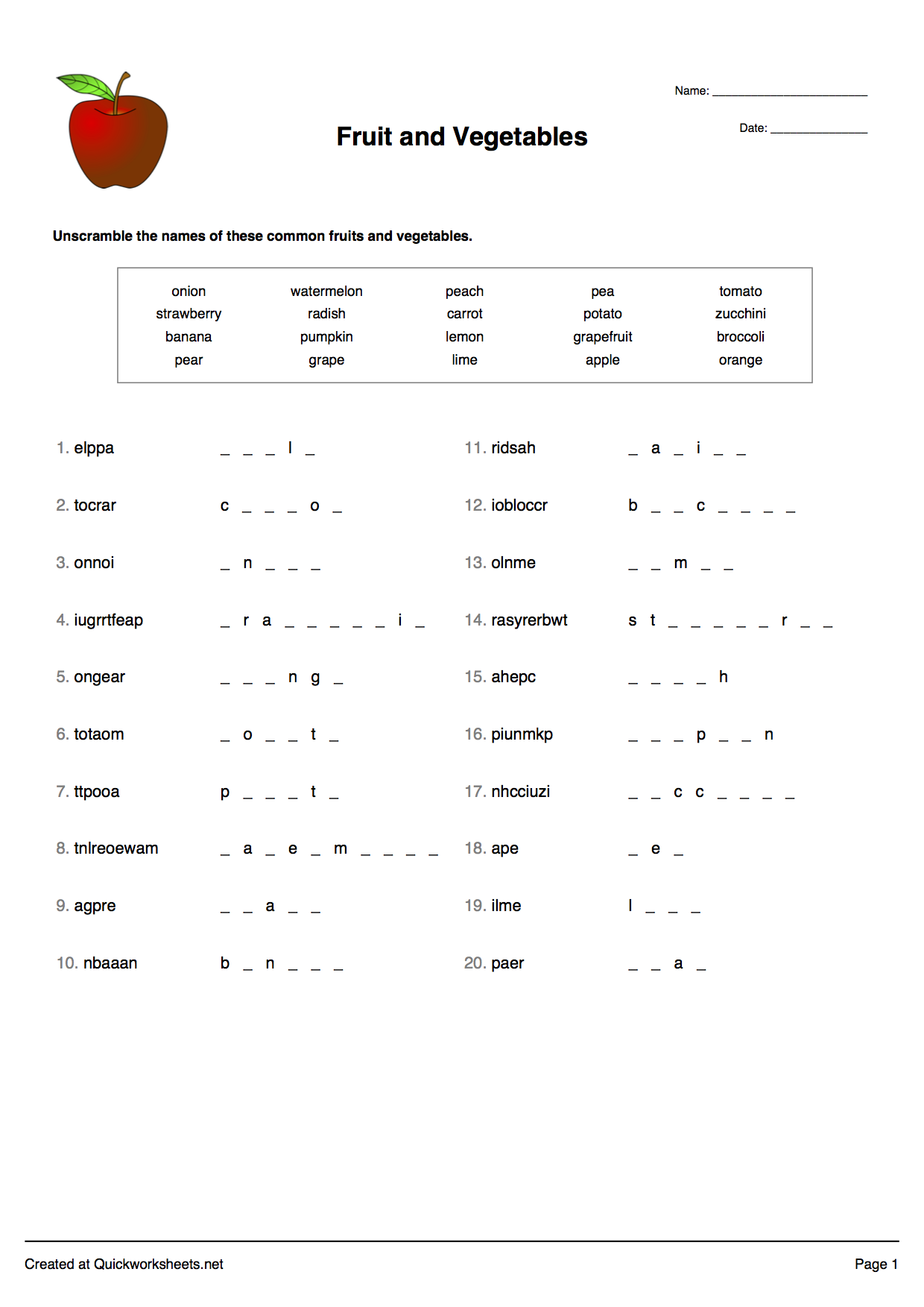 Free Word Scramble Word Jumble Anagram Worksheet Generator
