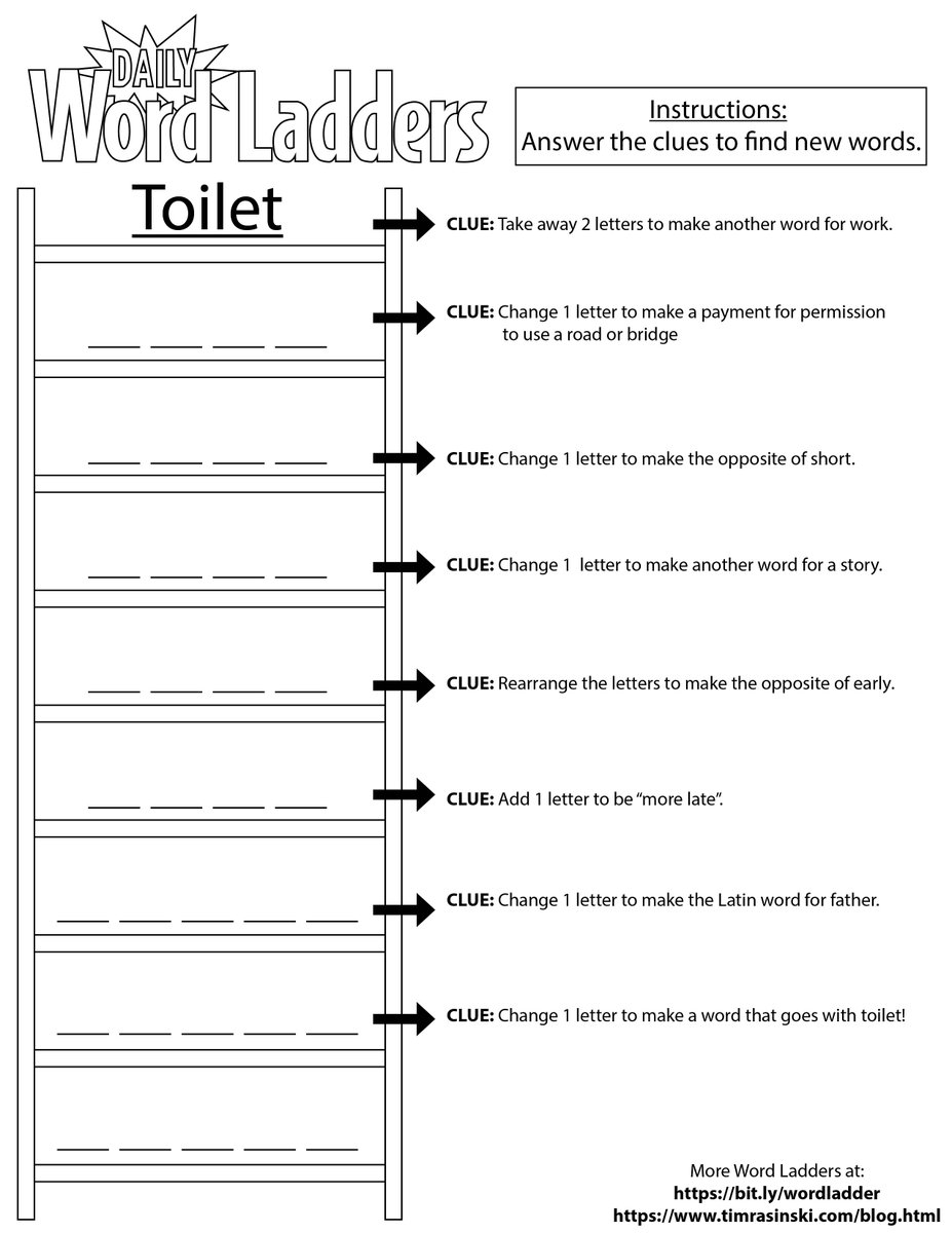 Friends Today S Printable Word Ladder Is Just For Fun I Think Adults Will Appreciate It More Than Kids No Answer Key For This One You Have To Do It On Your Own