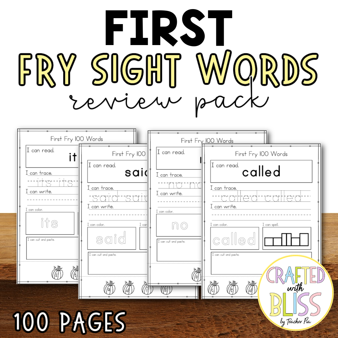 Fry S First 100 Sight Words Review Pack Literacy Center Made By Teachers