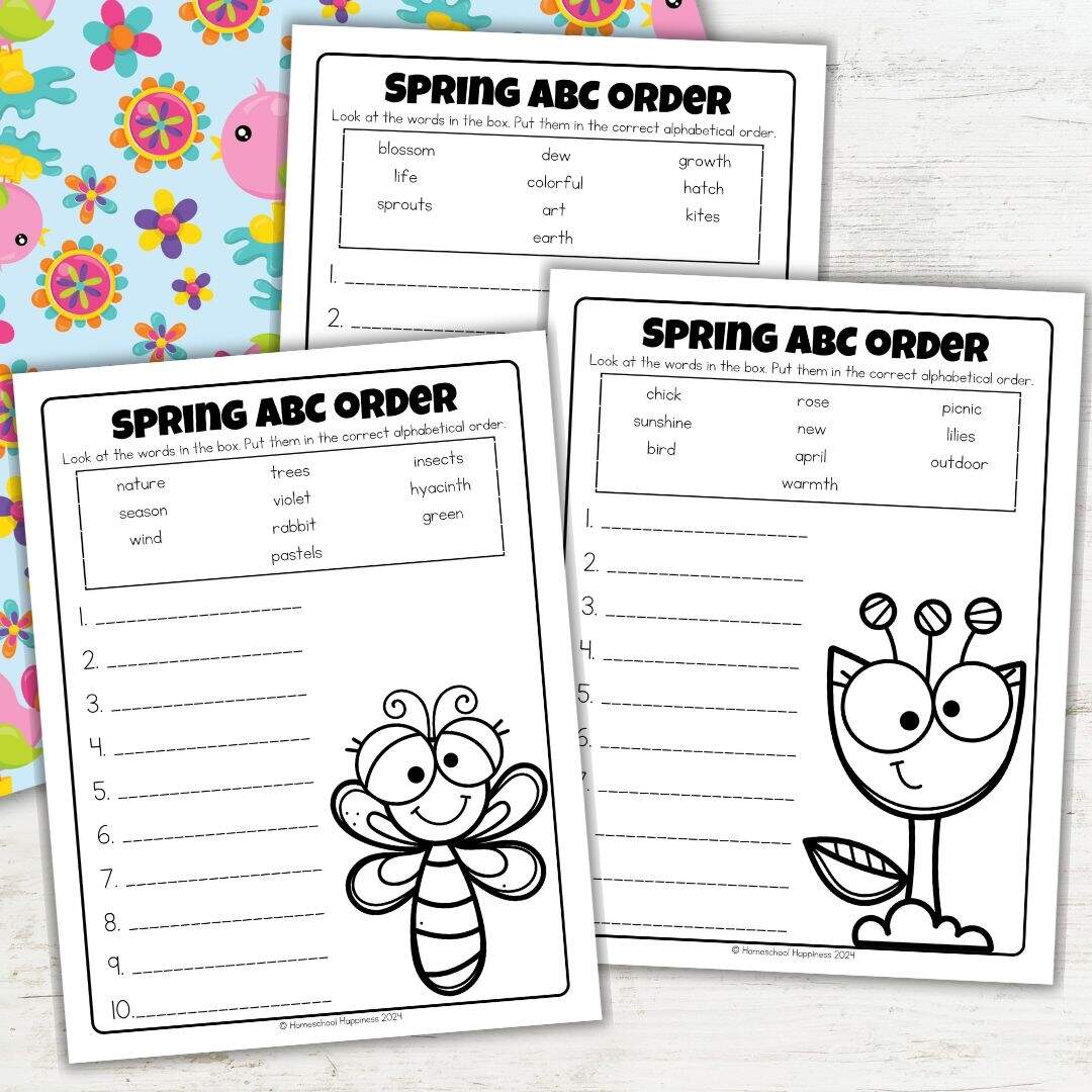 Page 3 Custom Printable Spring Worksheet Templates Canva
