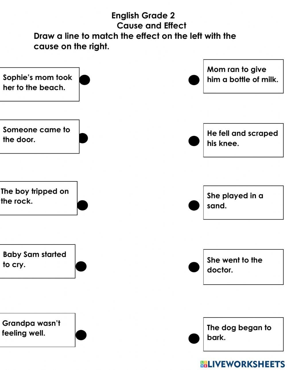 Grade 2 English Cause And Effect Online Exercise For Worksheets Library Grade 2 English Cause And Effect Online Exercise For Worksheets Library